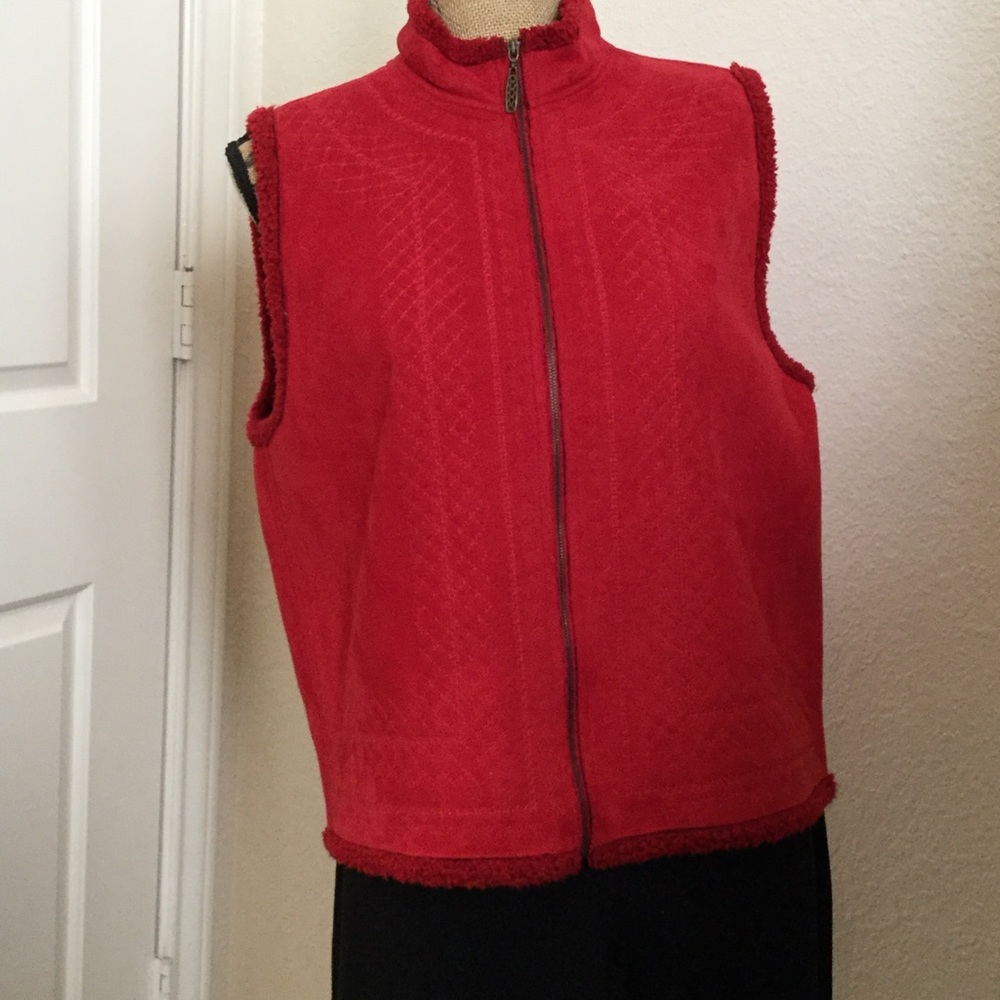 Vintage Dana Bachman suede vest with shearling